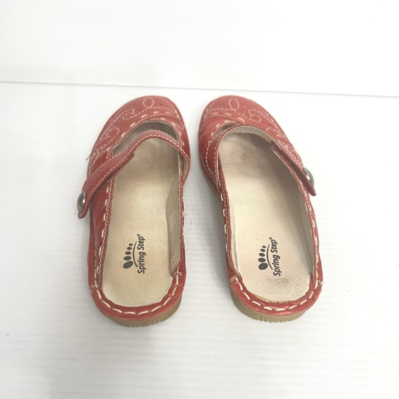 SpringStep Red Leather Mule with Velcro Strap EU 38 US 8 - Picture 2 of 4